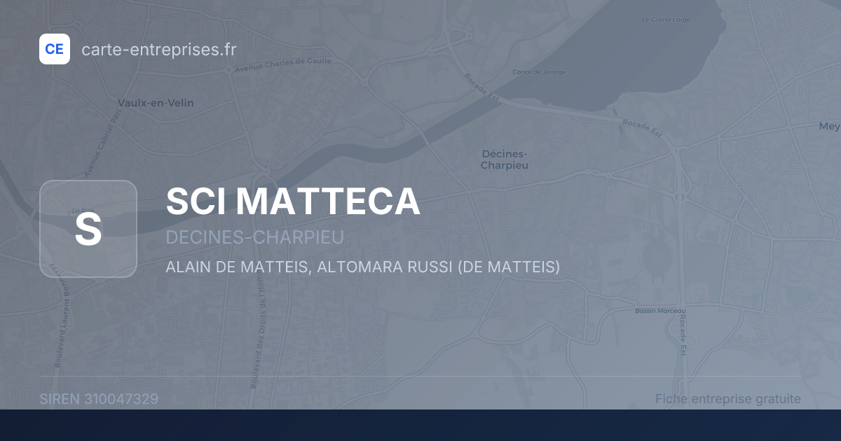 SCI MATTECA — 310047329 — fiche entreprise