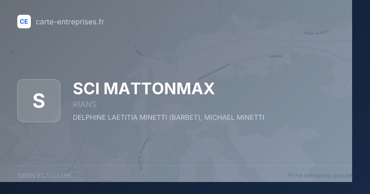 SCI MATTONMAX — 852034396 — fiche entreprise