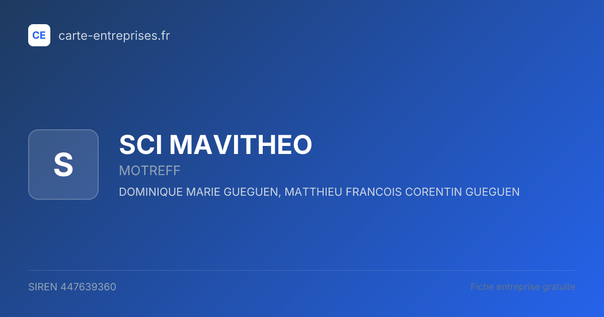 SCI MAVITHEO — 447639360 — fiche entreprise