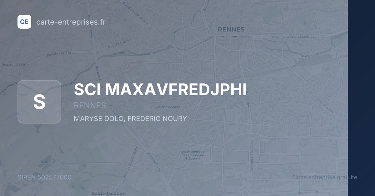 SCI MAXAVFREDJPHI — 502577000 — fiche entreprise