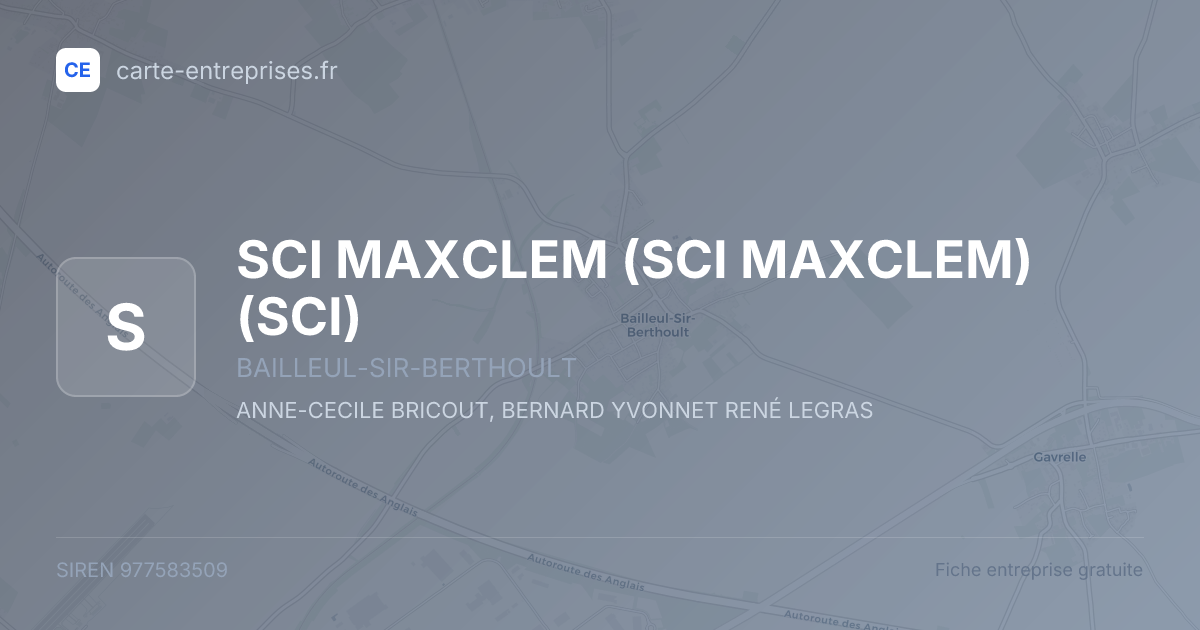 SCI MAXCLEM (SCI MAXCLEM) (SCI) — 977583509 — fiche entreprise