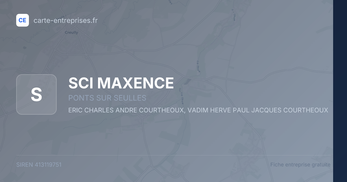 SCI MAXENCE — 413119751 — fiche entreprise