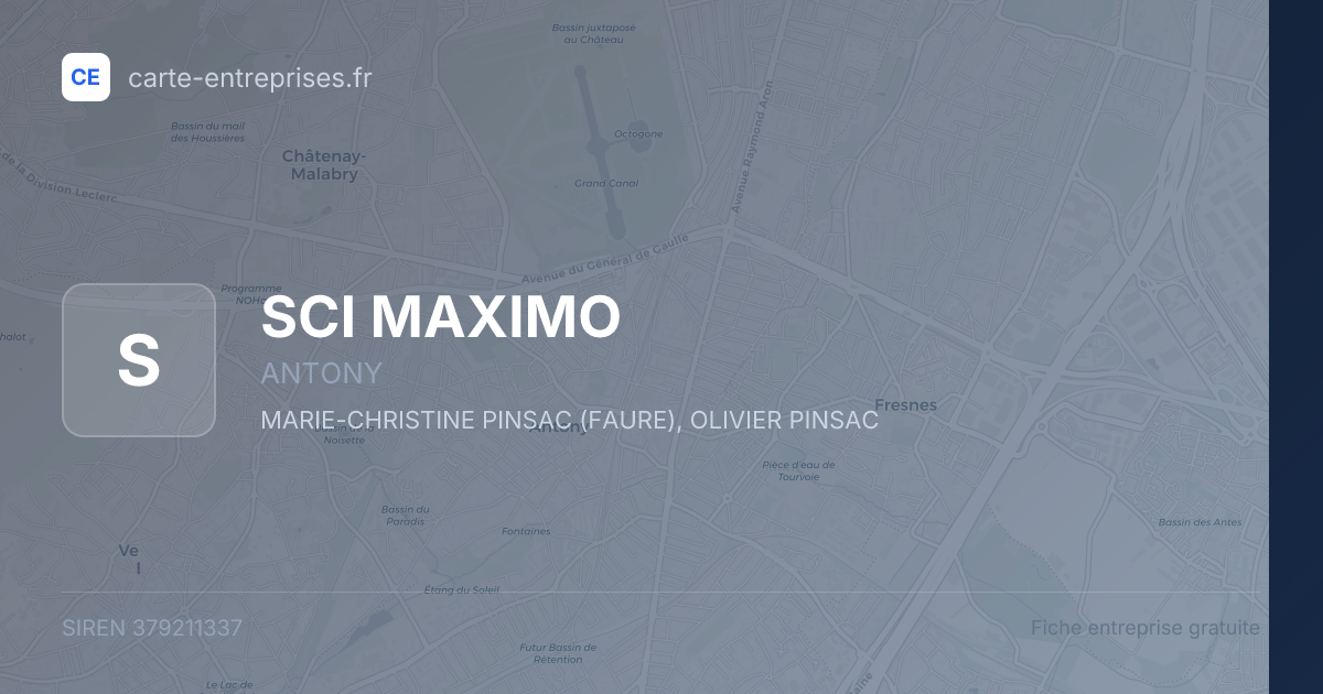 SCI MAXIMO — 379211337 — fiche entreprise