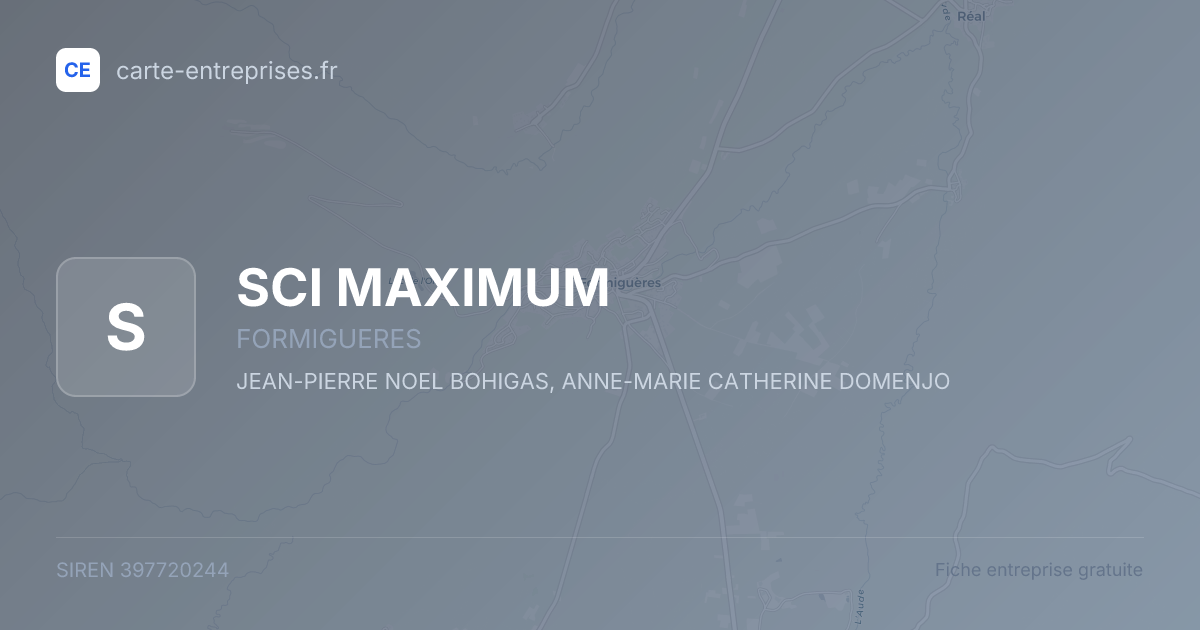 SCI MAXIMUM — 397720244 — fiche entreprise