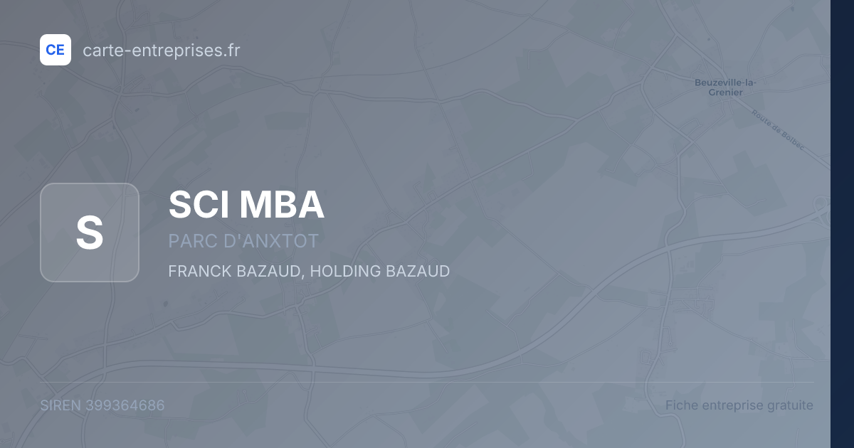 SCI MBA — 399364686 — fiche entreprise