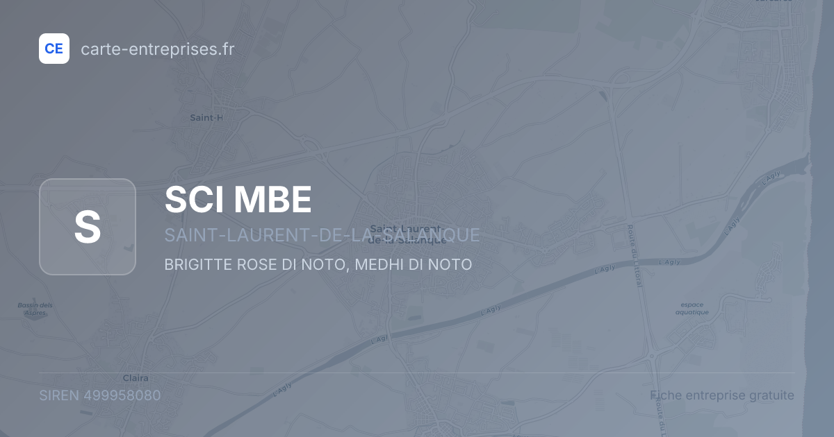 SCI MBE — 499958080 — fiche entreprise