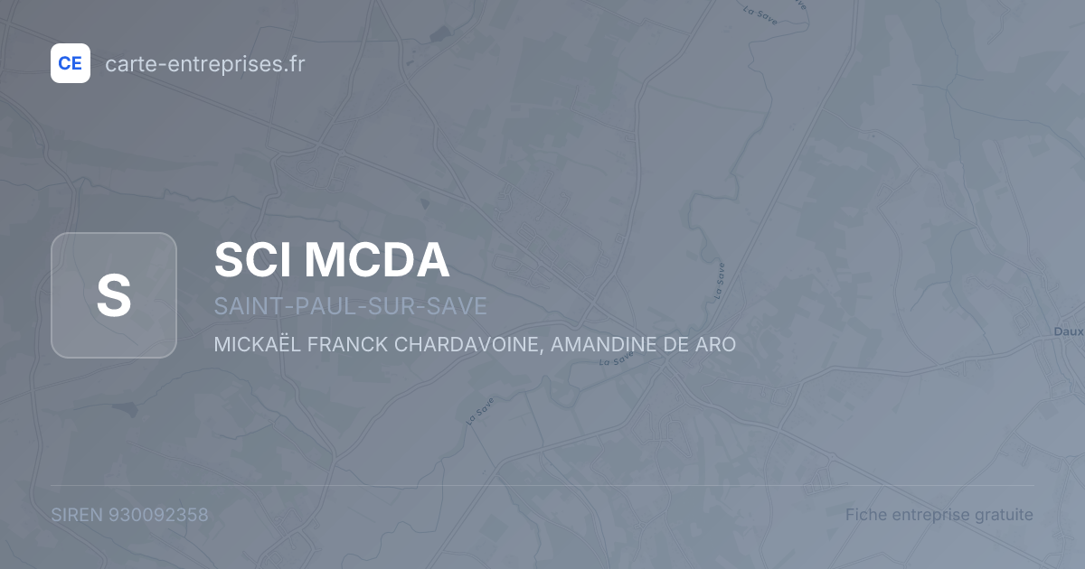 SCI MCDA — 930092358 — fiche entreprise