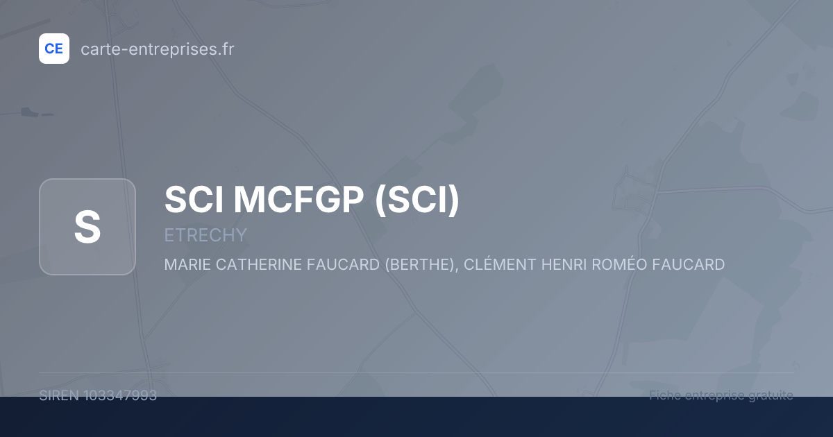 SCI MCFGP (SCI) — 103347993 — fiche entreprise
