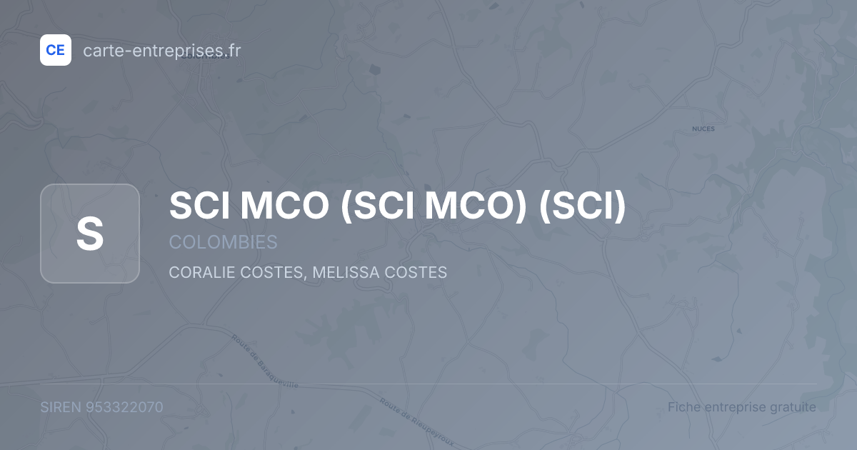 SCI MCO (SCI MCO) (SCI) — 953322070 — fiche entreprise