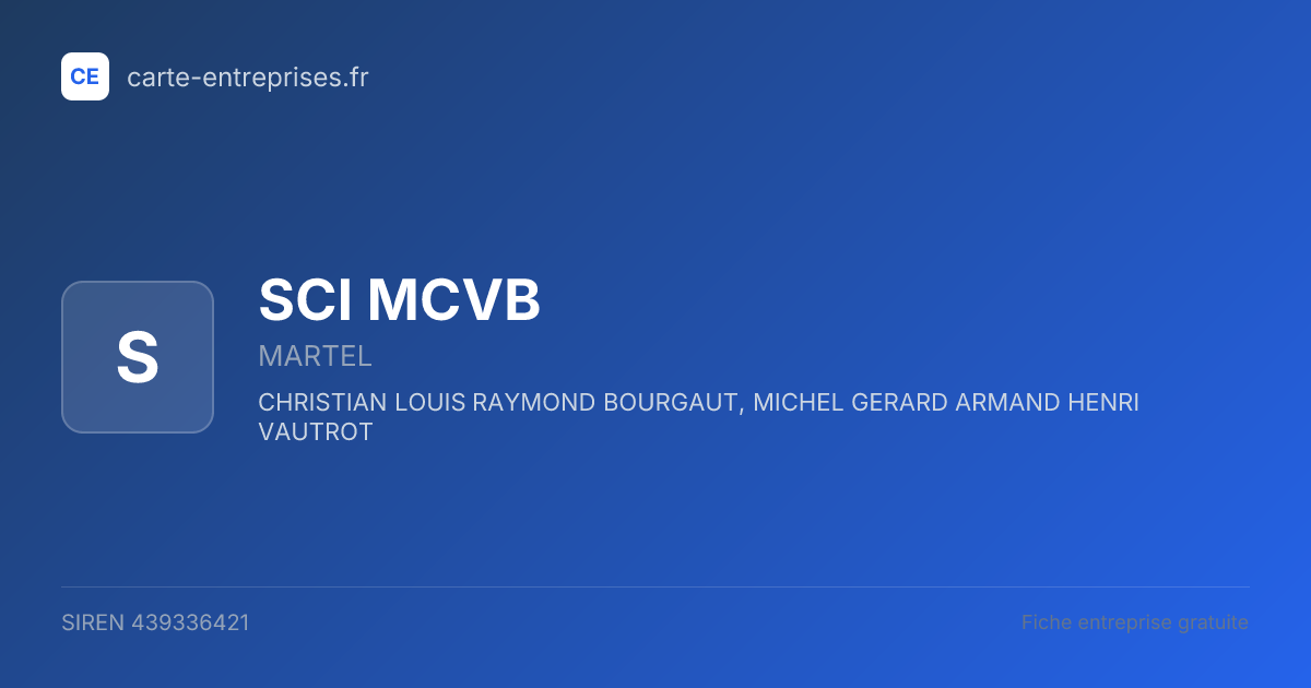 SCI MCVB — 439336421 — fiche entreprise