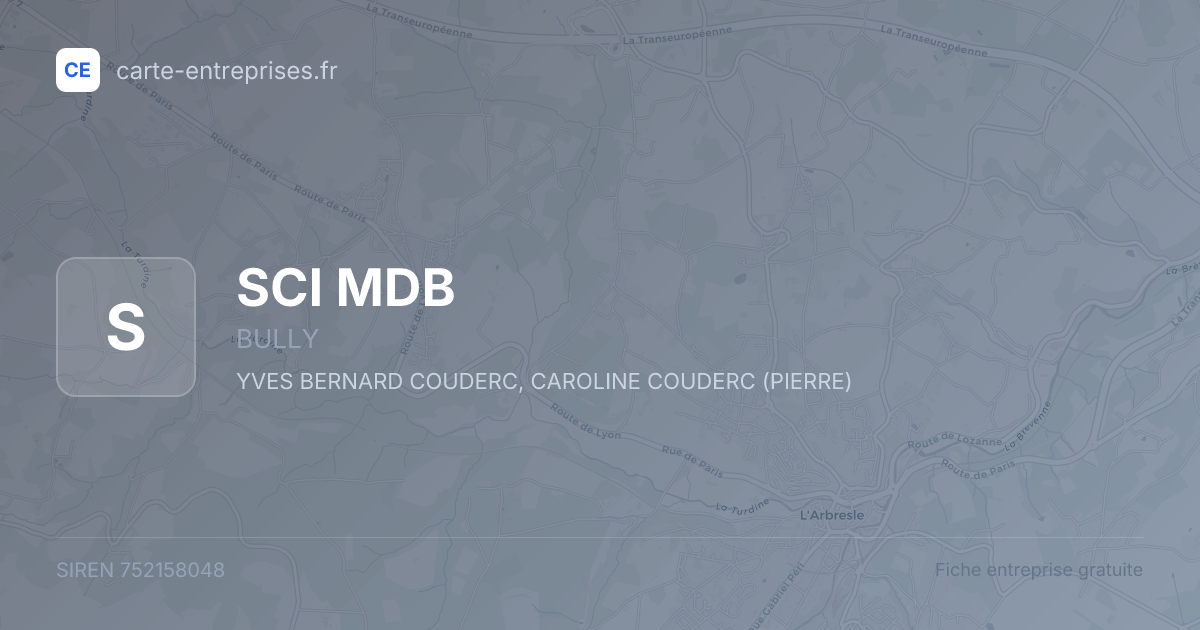SCI MDB — 752158048 — fiche entreprise