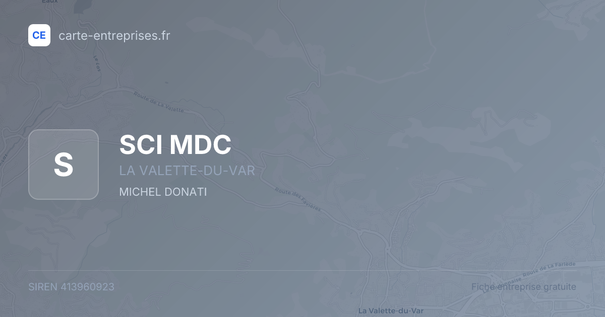SCI MDC — 413960923 — fiche entreprise