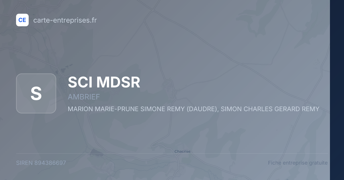 SCI MDSR — 894386697 — fiche entreprise