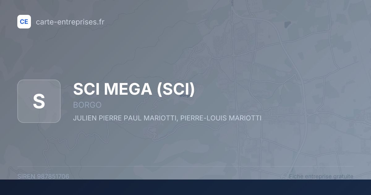 SCI MEGA (SCI) — 987851706 — fiche entreprise