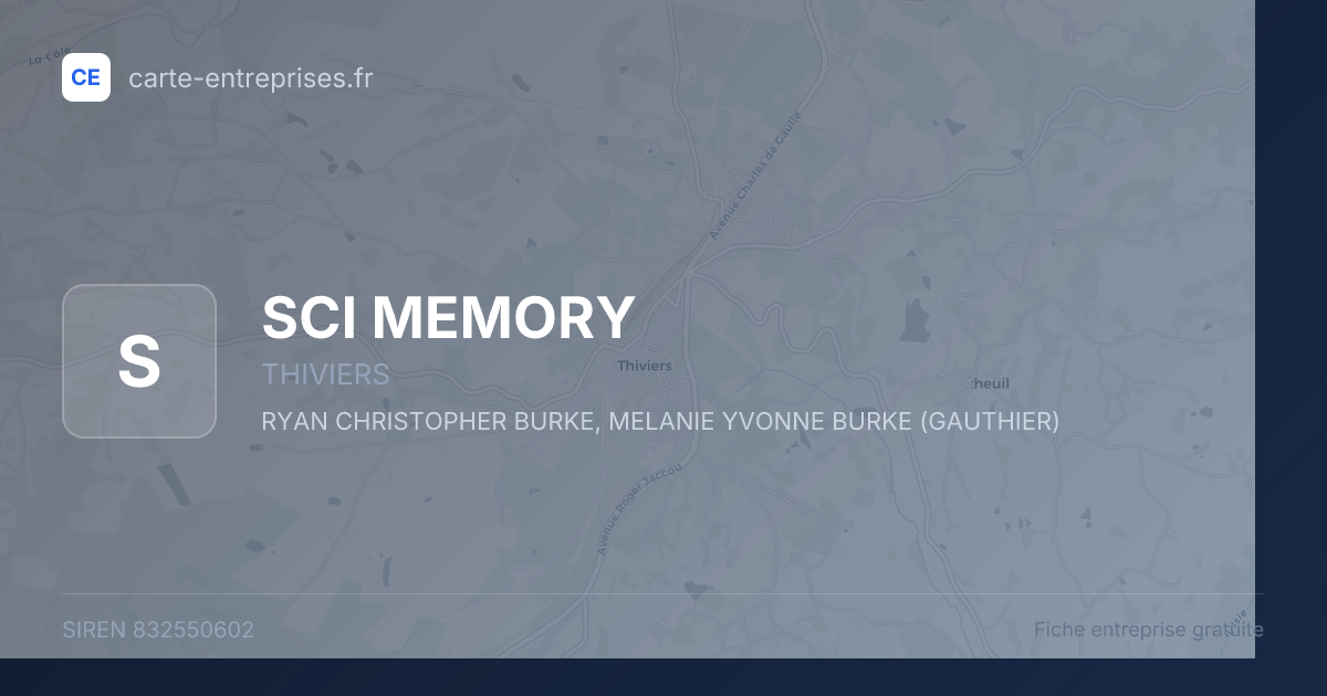 SCI MEMORY — 832550602 — fiche entreprise