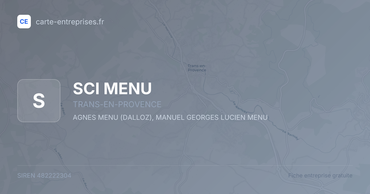SCI MENU — 482222304 — fiche entreprise
