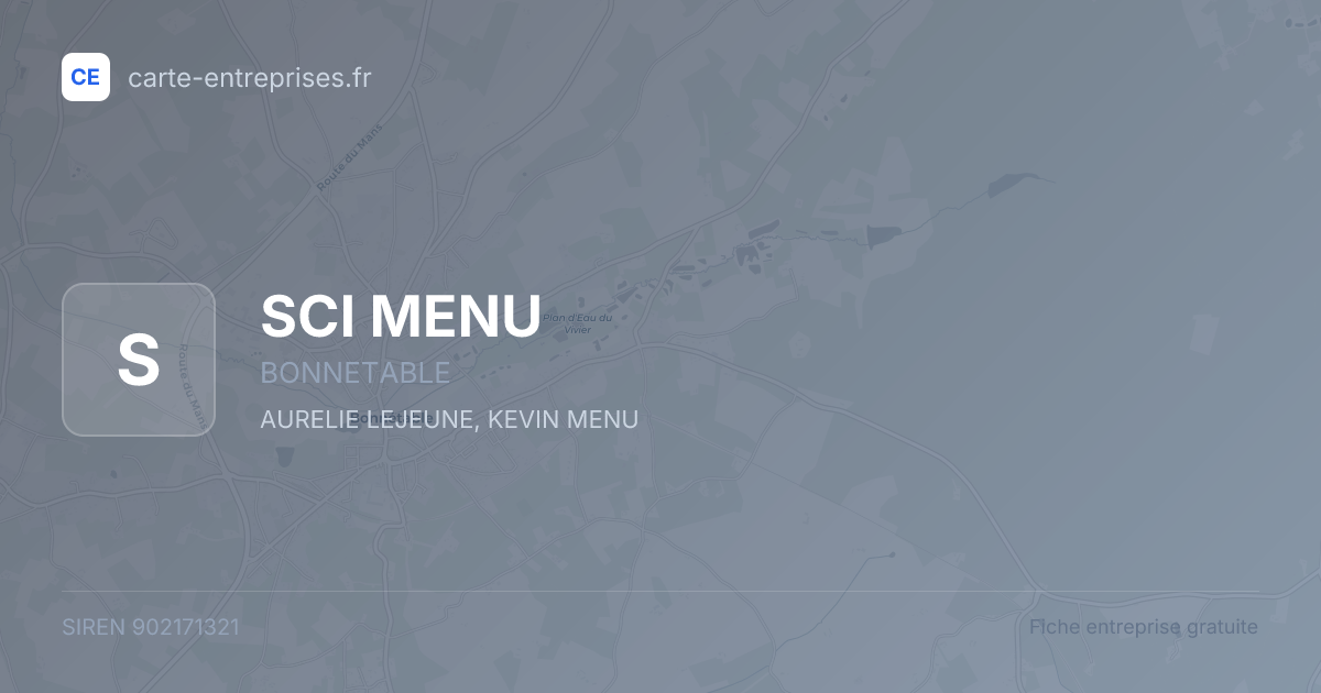 SCI MENU — 902171321 — fiche entreprise
