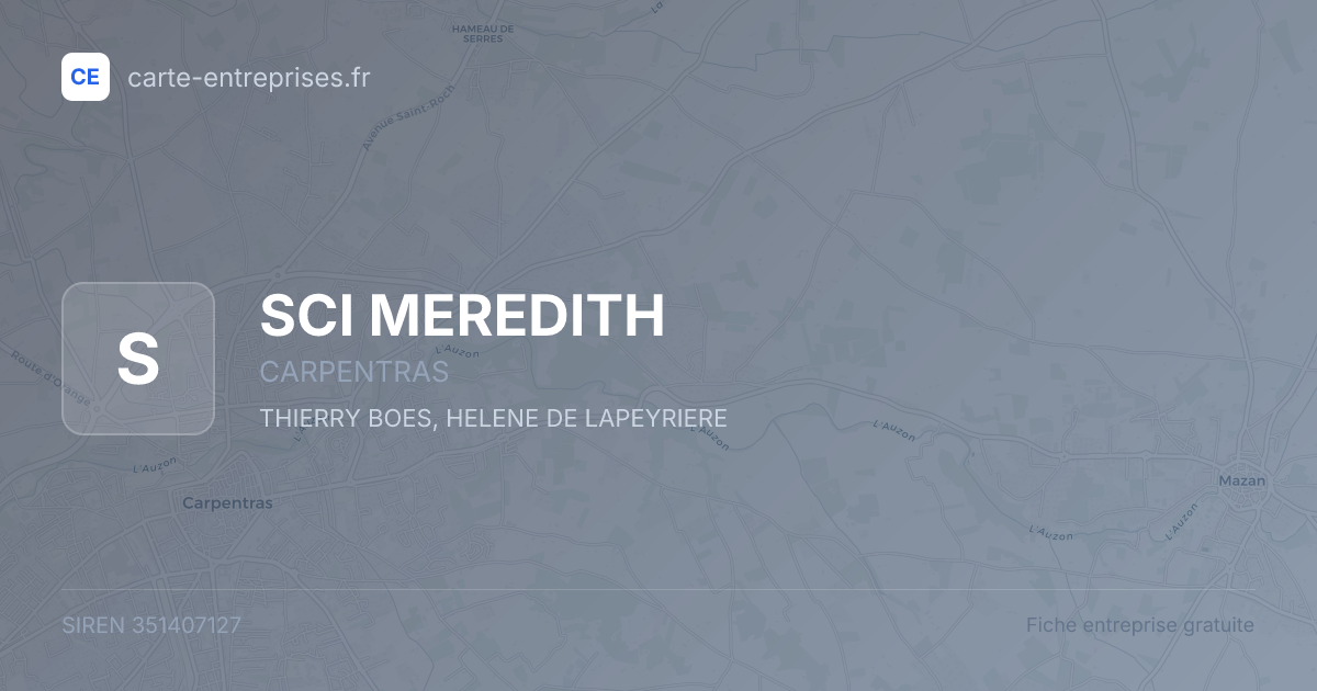SCI MEREDITH — 351407127 — fiche entreprise