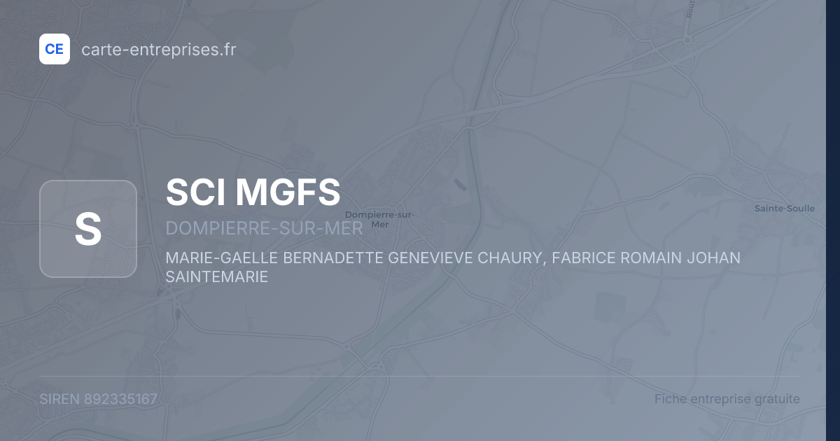 SCI MGFS — 892335167 — fiche entreprise