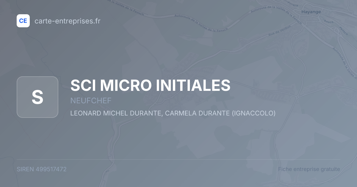 SCI MICRO INITIALES — 499517472 — fiche entreprise