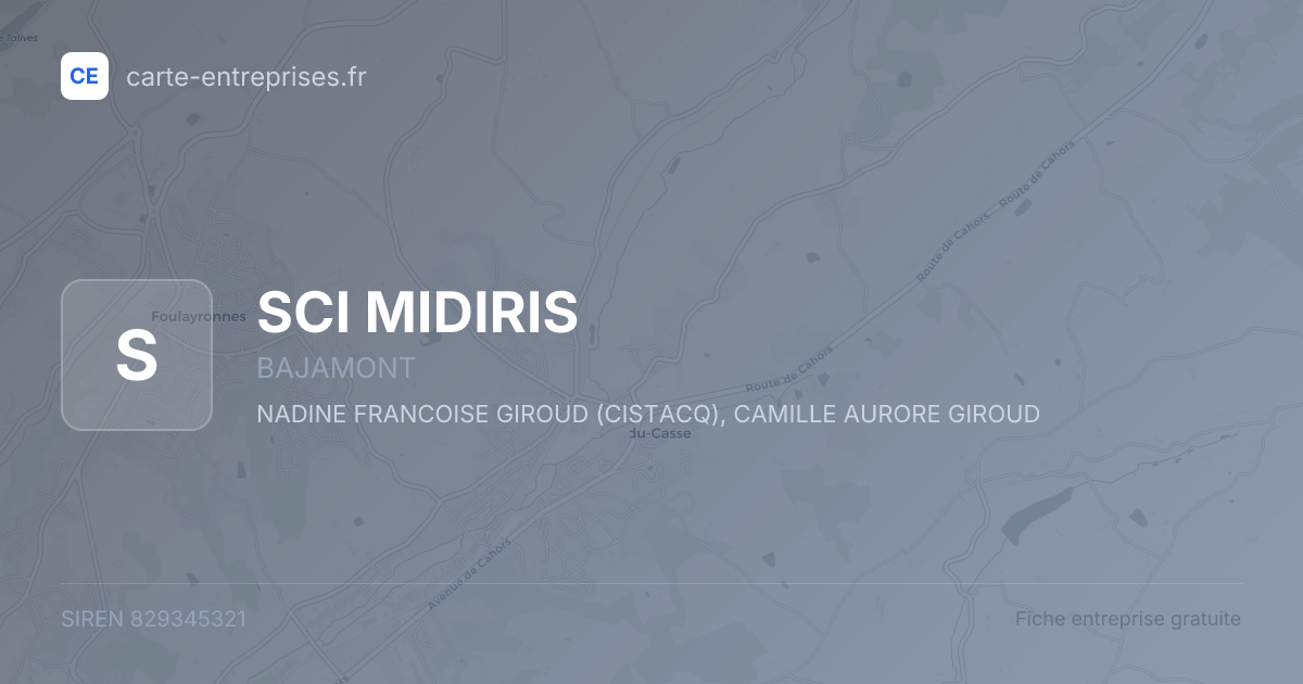 SCI MIDIRIS — 829345321 — fiche entreprise