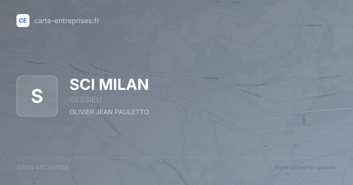 SCI MILAN — 445364508 — fiche entreprise