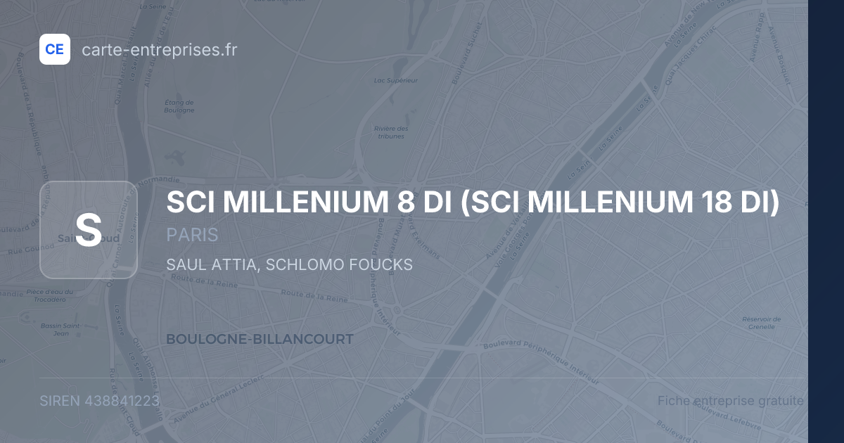 SCI MILLENIUM 8 DI (SCI MILLENIUM 18 DI) — 438841223 — fiche entreprise