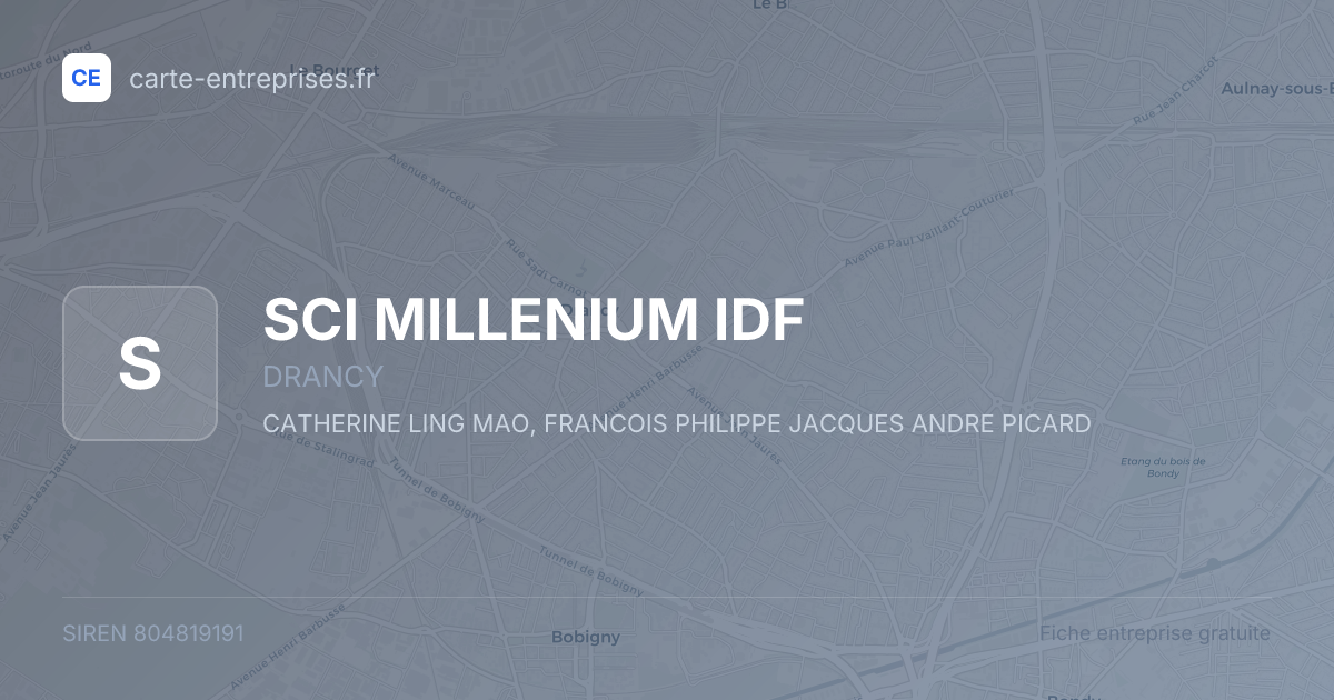 SCI MILLENIUM IDF — 804819191 — fiche entreprise