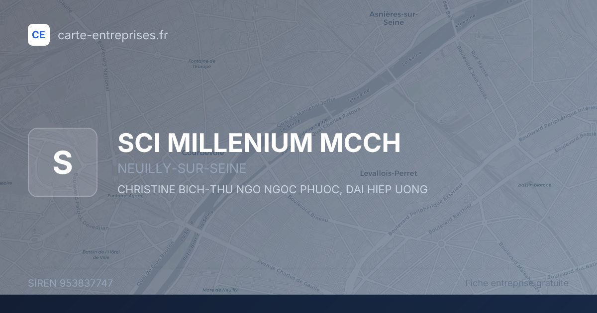 SCI MILLENIUM MCCH — 953837747 — fiche entreprise