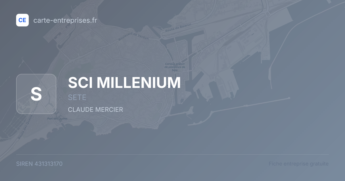 SCI MILLENIUM — 431313170 — fiche entreprise