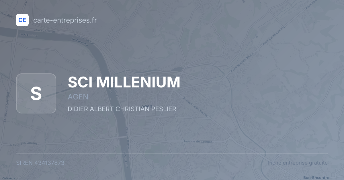 SCI MILLENIUM — 434137873 — fiche entreprise