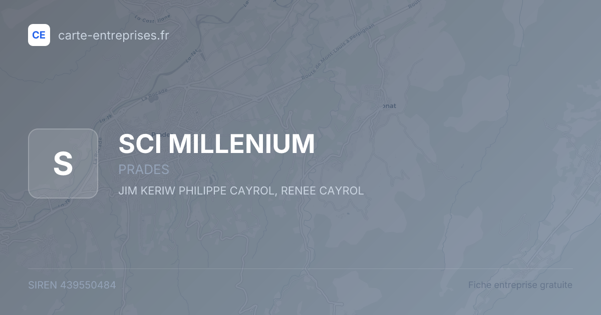 SCI MILLENIUM — 439550484 — fiche entreprise