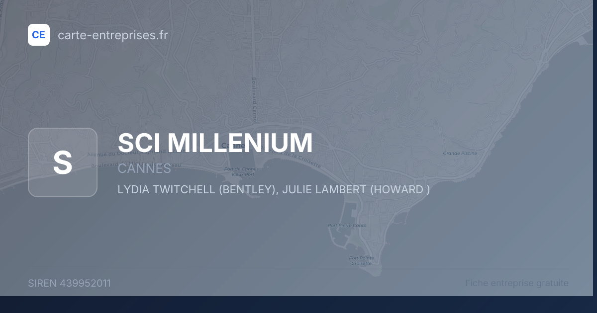 SCI MILLENIUM — 439952011 — fiche entreprise