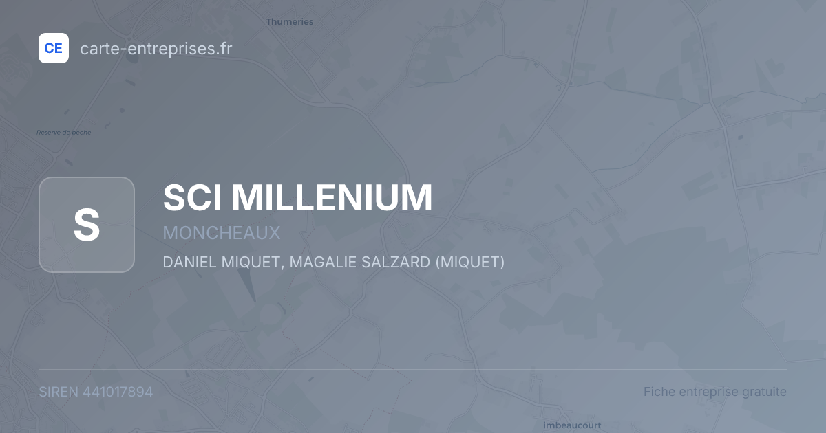 SCI MILLENIUM — 441017894 — fiche entreprise