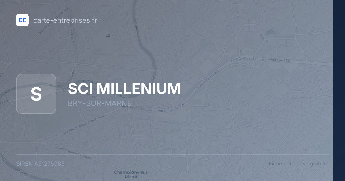 SCI MILLENIUM — 451275986 — fiche entreprise