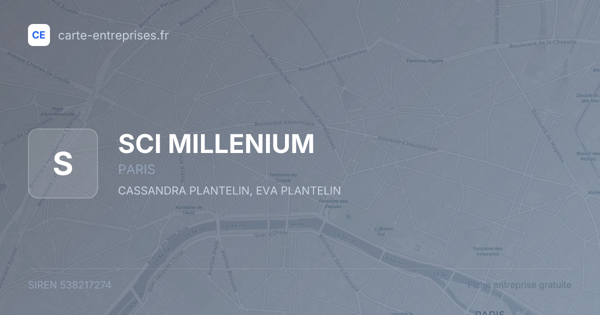 SCI MILLENIUM — 538217274 — fiche entreprise