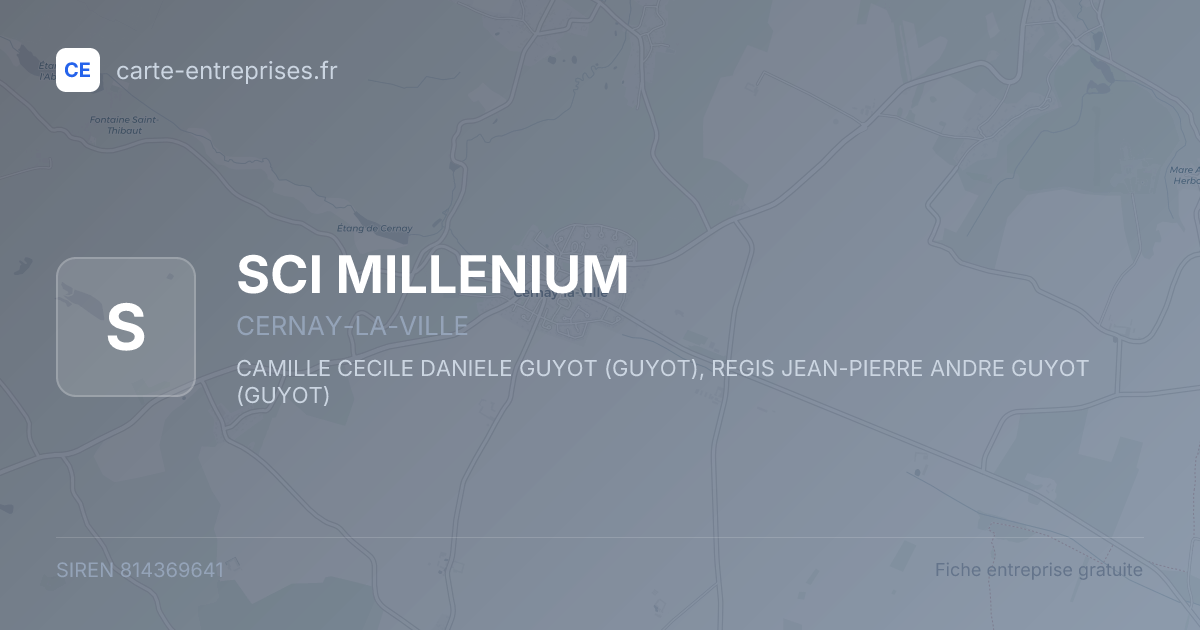 SCI MILLENIUM — 814369641 — fiche entreprise