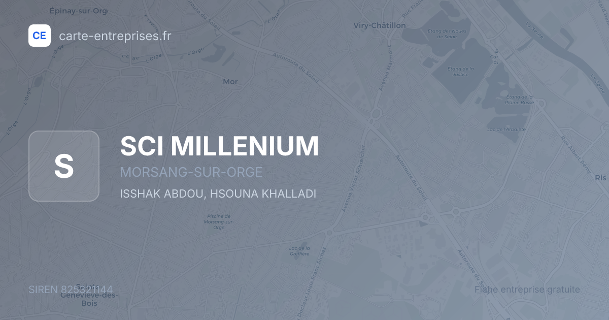 SCI MILLENIUM — 825321144 — fiche entreprise