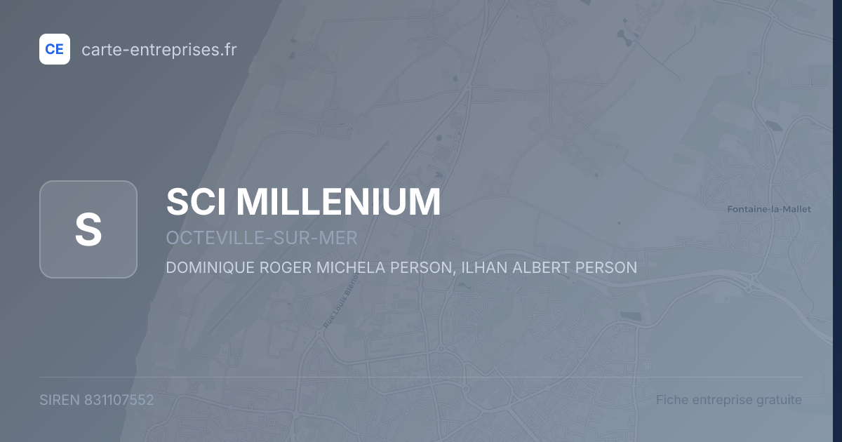 SCI MILLENIUM — 831107552 — fiche entreprise