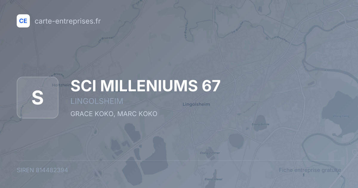 SCI MILLENIUMS 67 — 814482394 — fiche entreprise