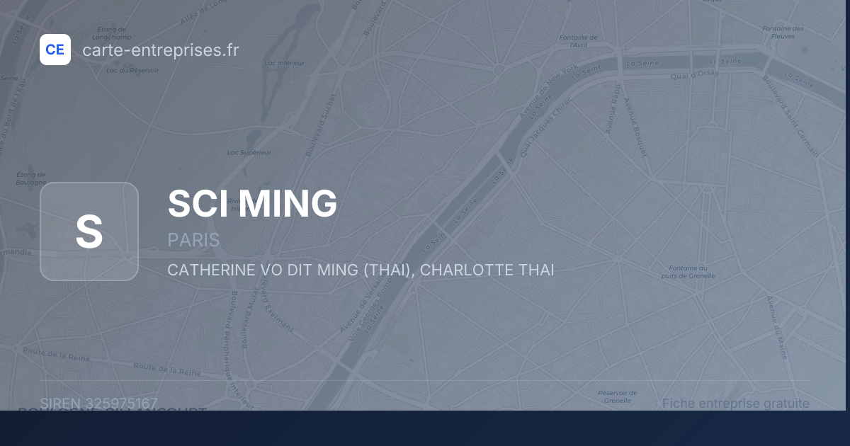SCI MING — 325975167 — fiche entreprise