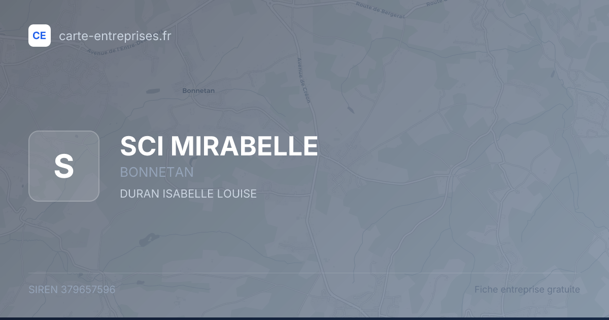 SCI MIRABELLE — 379657596 — fiche entreprise