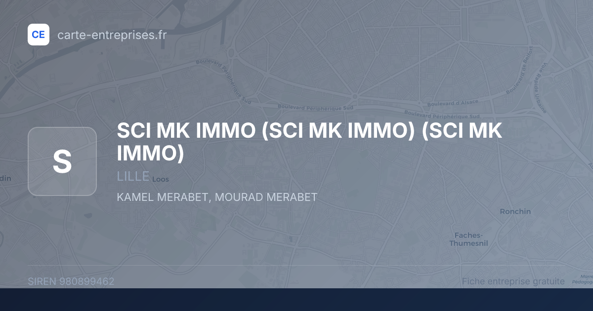 SCI MK IMMO (SCI MK IMMO) (SCI MK IMMO) — 980899462 — fiche entreprise