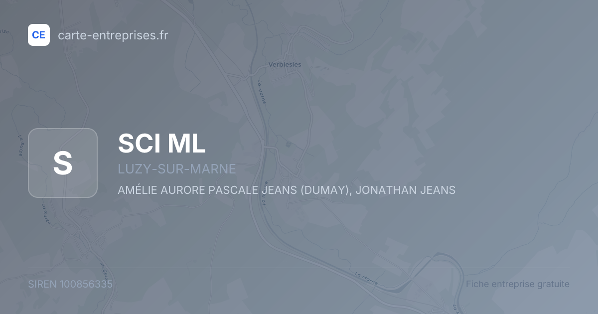 SCI ML — 100856335 — fiche entreprise