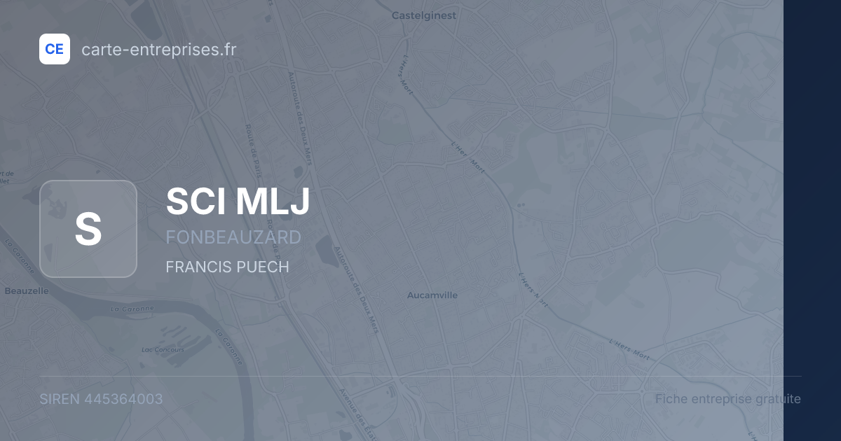 SCI MLJ — 445364003 — fiche entreprise