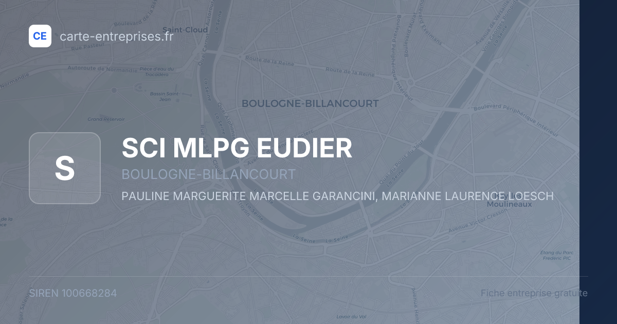 SCI MLPG EUDIER — 100668284 — fiche entreprise