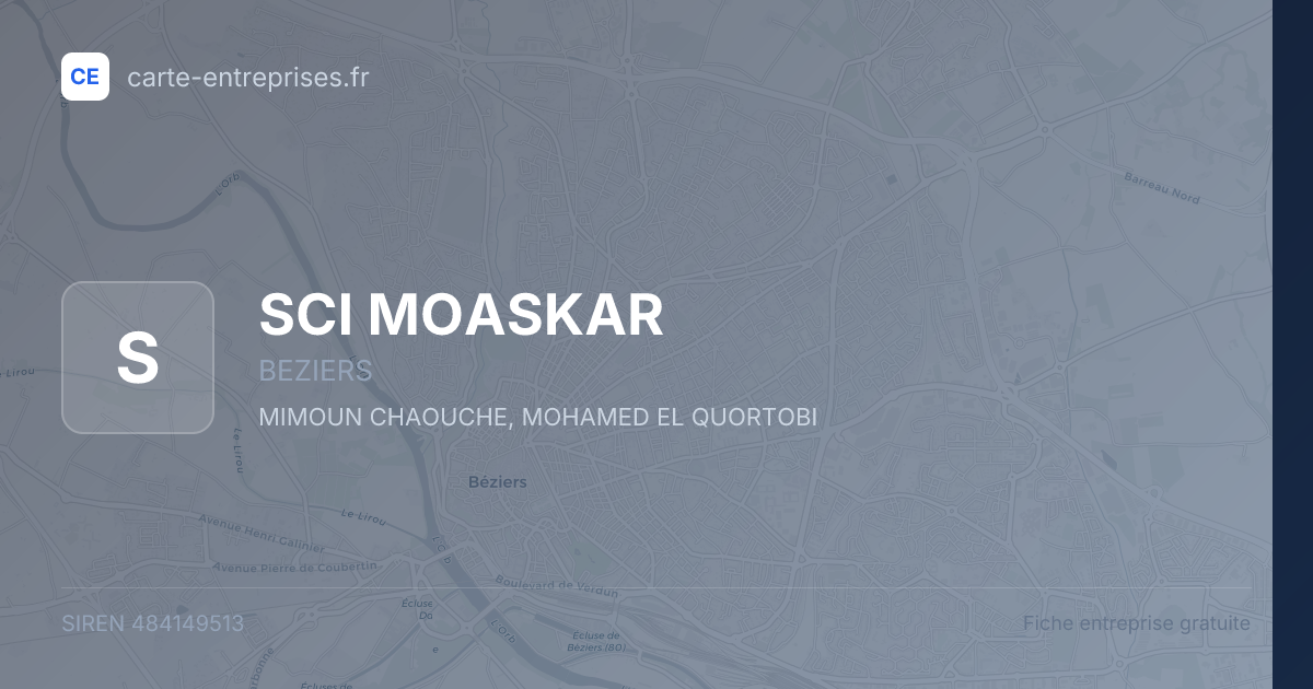 SCI MOASKAR — 484149513 — fiche entreprise