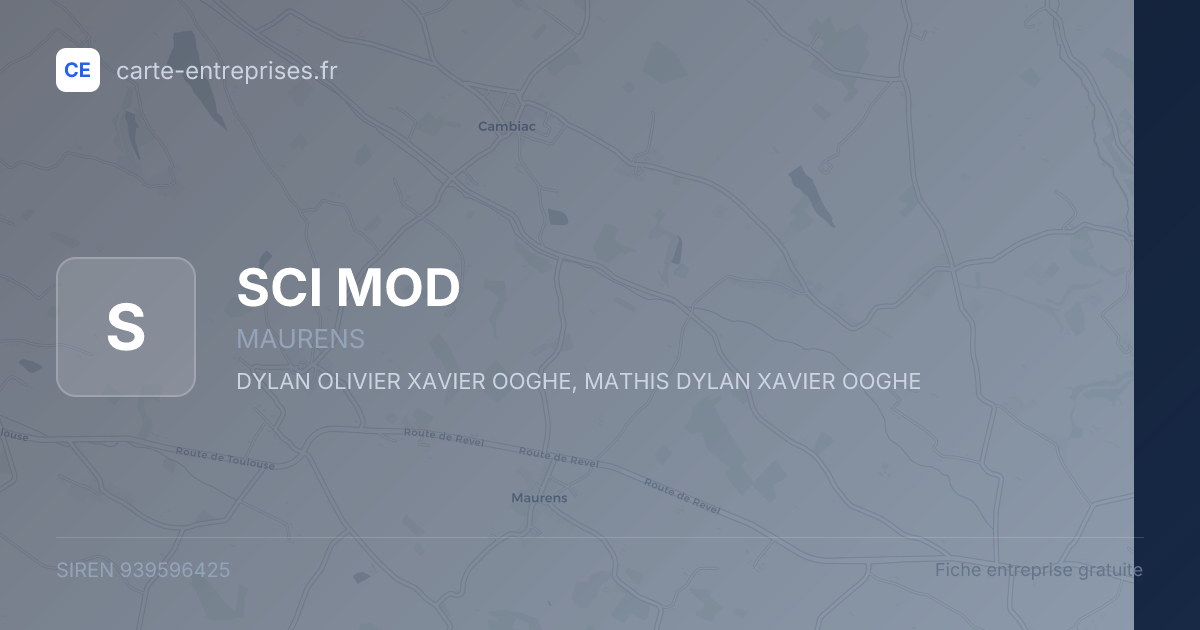 SCI MOD — 939596425 — fiche entreprise