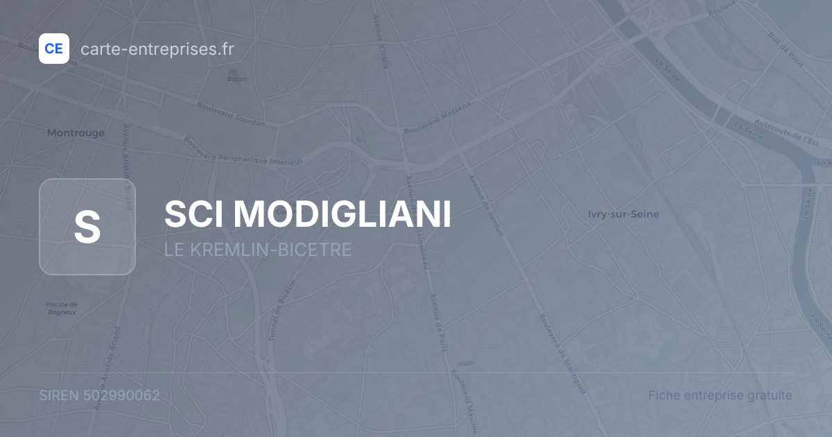 SCI MODIGLIANI — 502990062 — fiche entreprise