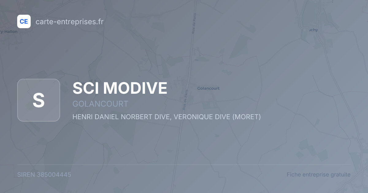 SCI MODIVE — 385004445 — fiche entreprise